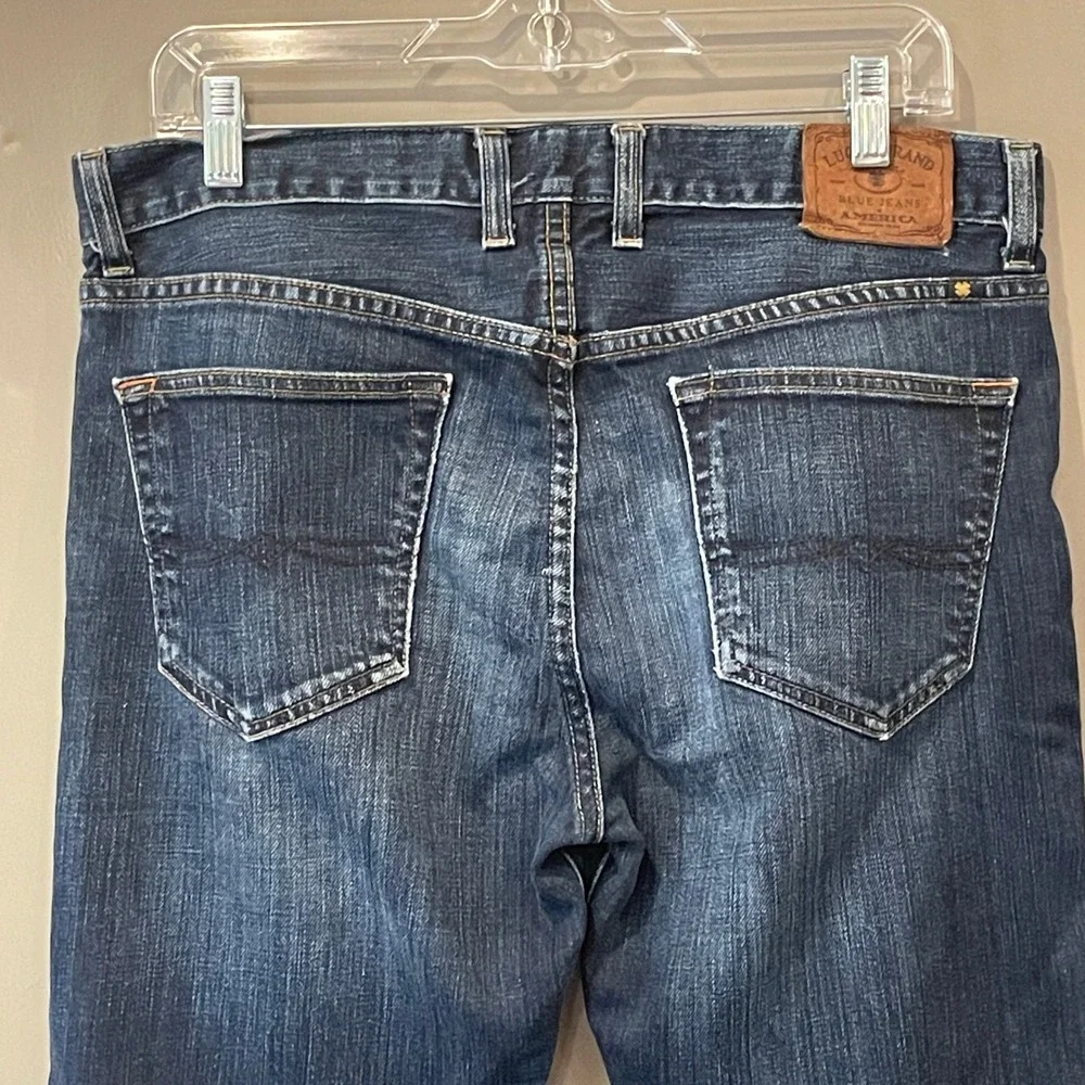 Lucky Brand Dean Straight Leg Jeans Mens 33x32 Dark Wash Blue Denim Classic Fit